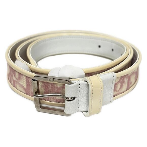 DIOR/ChristianDior Trotteur-Cream Light Pink Beige PVC Patent Leather 159-082725 - Picture 1 of 5